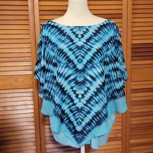 Dress Barn XL Blue Flowy Top